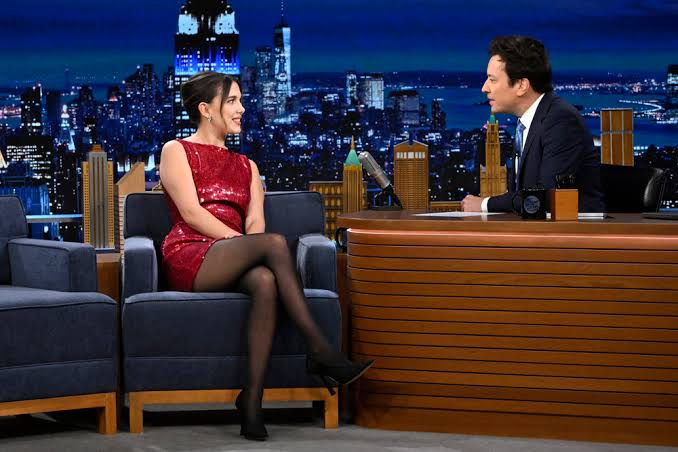 Millie Bobby Brown with Jimmy Fallon